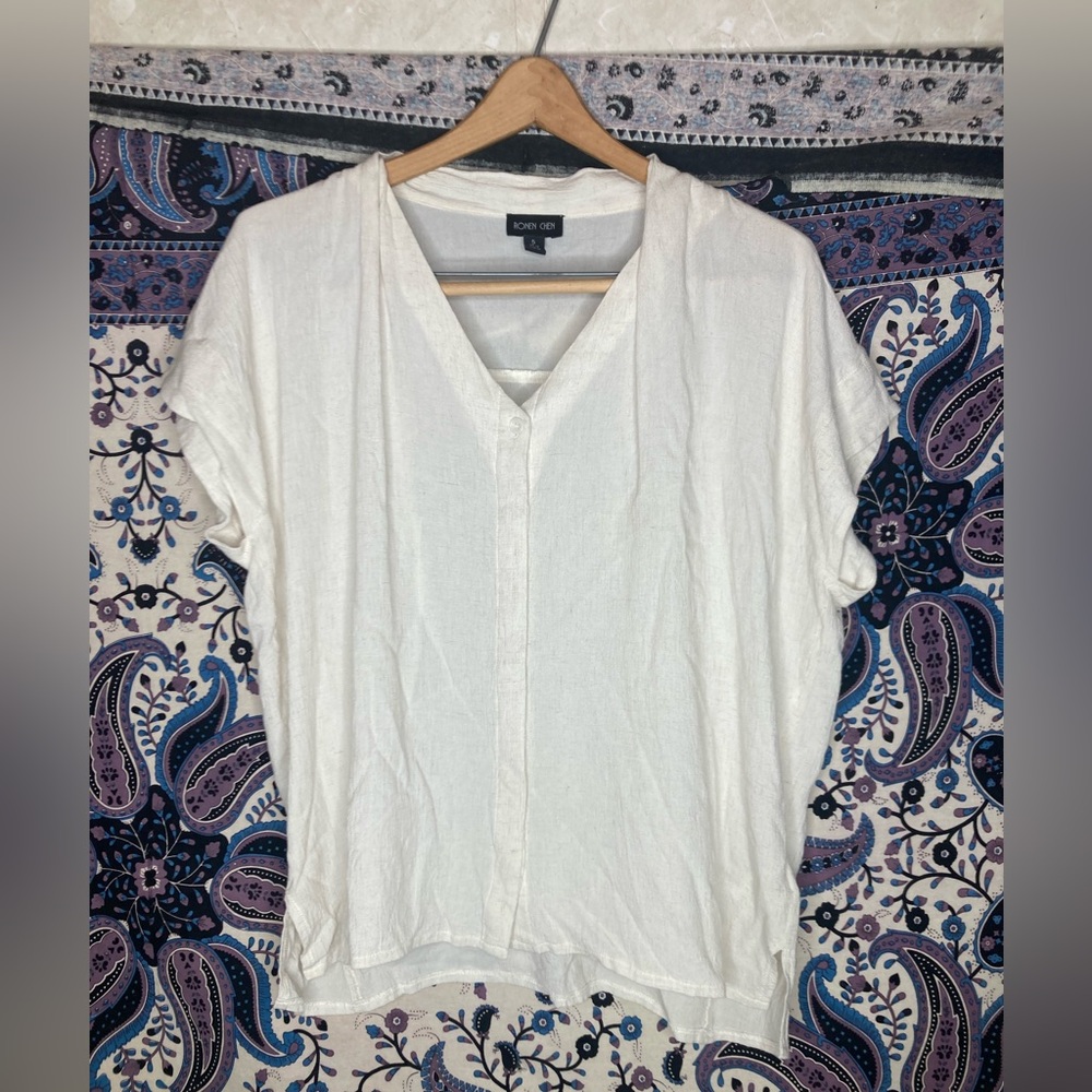 Ronen Chen drapey linen shirt